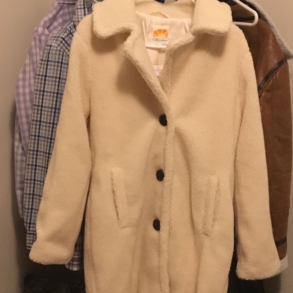 C&C California Sherpa Button Front Coat